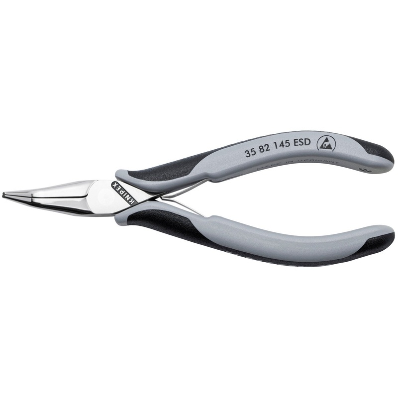 Knipex 35 82 145 ESD 5 3/4″ Electronics 45 Angled Pliers-Half Round Tips, ESD Handles