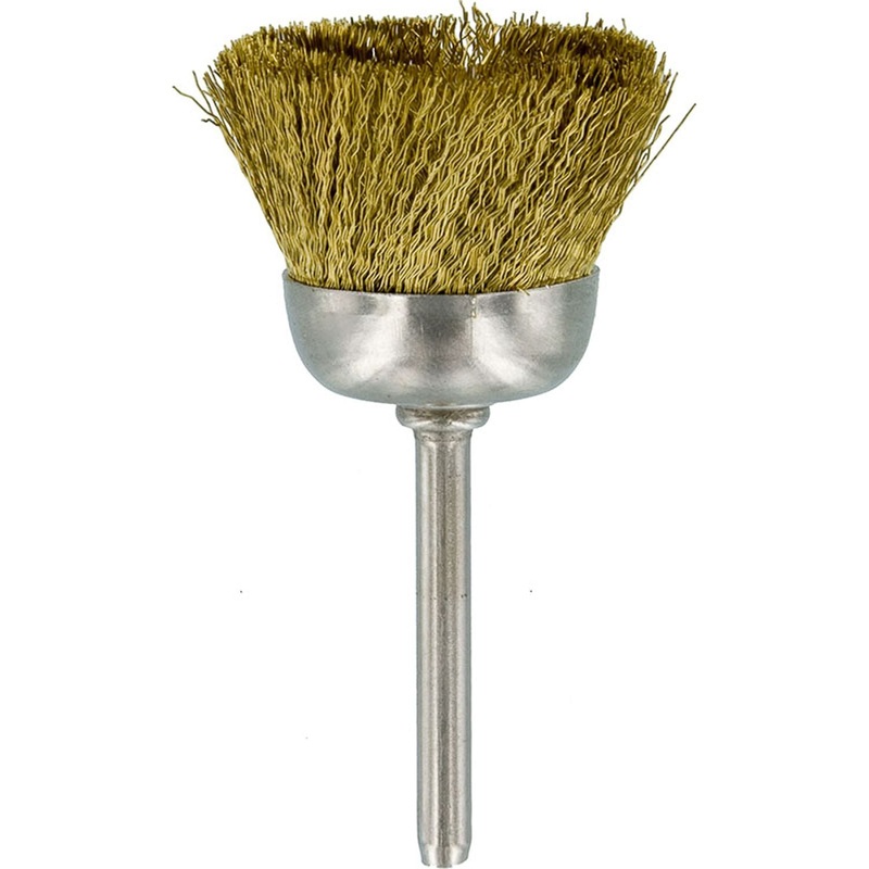 Brush – 1 Cup Shape, Brass Wire Mounted, 1/8 Shank
