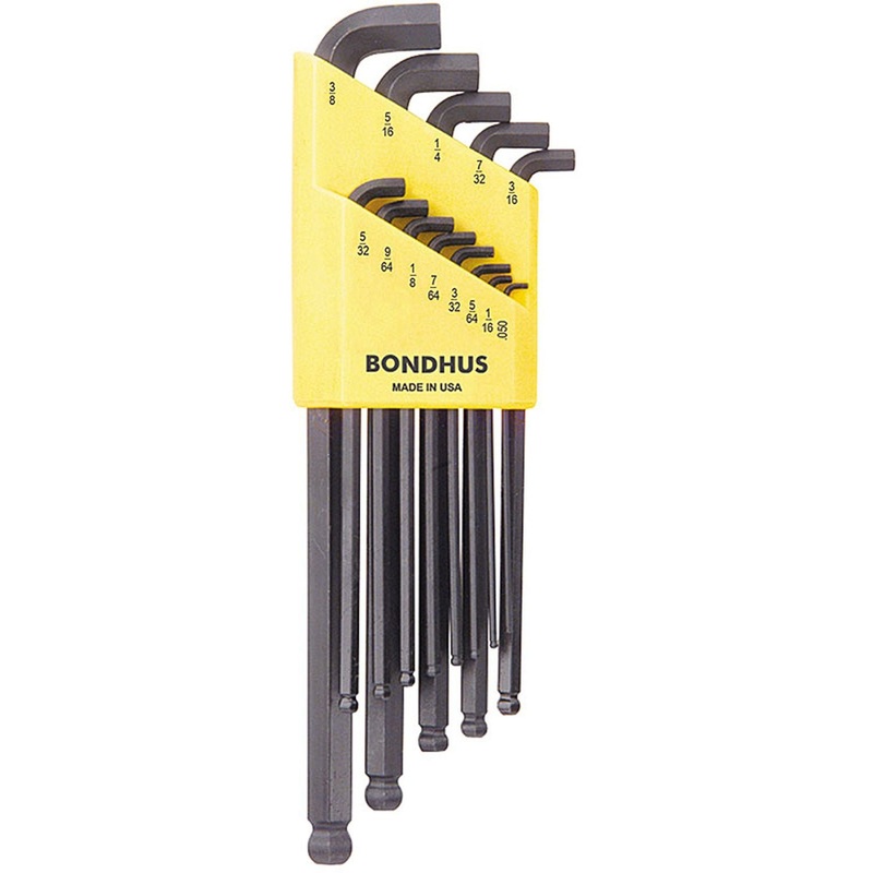 Set 13 Stubby Ball End L-wrenches .050-3/8