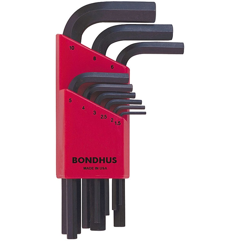 Set 9 Hex L-wrenches 1.5-10mm – Short