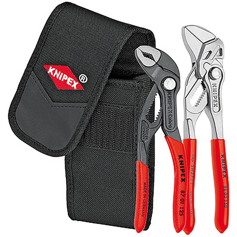 Knipex Tools – Mini Pliers in Belt Pouch 2 PC Set (125 & 150mm)