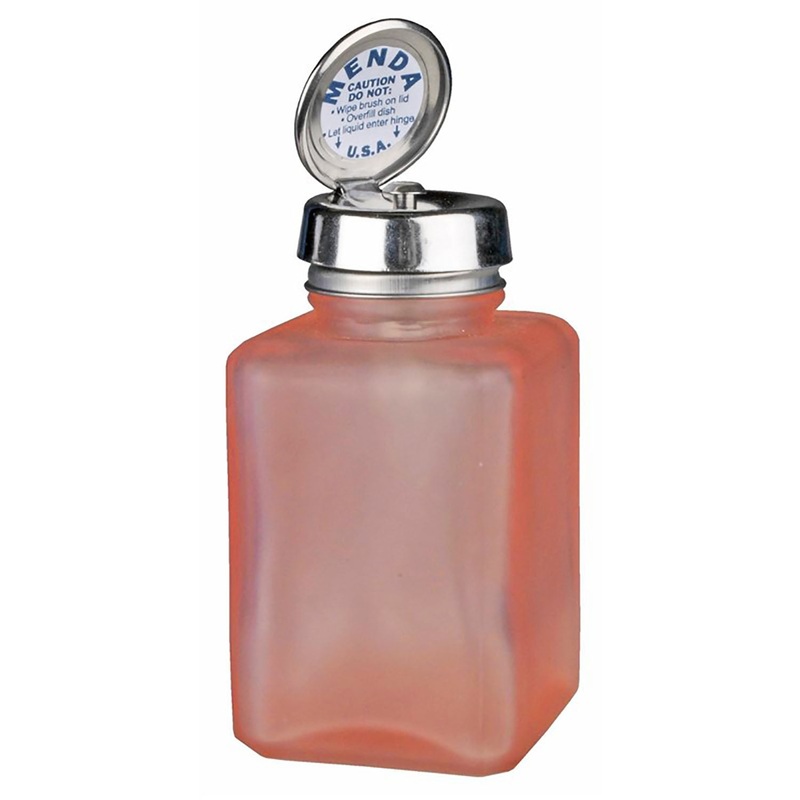 Menda – Pure-Touch, SS, Square, Glass Frosted, Pink, 4oz