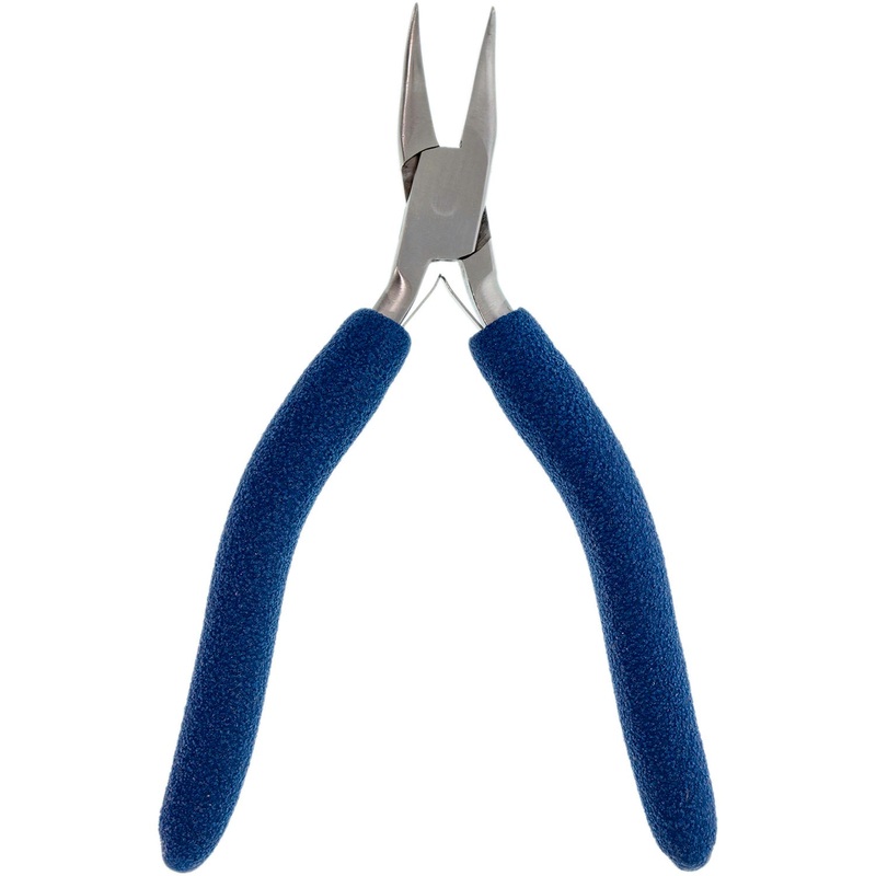 Pliers – Bent Chain Nose, 6.5in., (Blue Padded Grips)