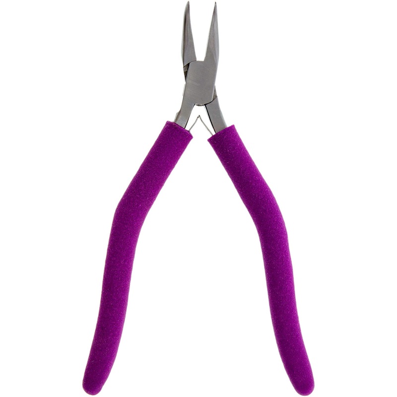 Pliers – Bent Nose, 6.5in., Slim Line (Purple Padded Grips)