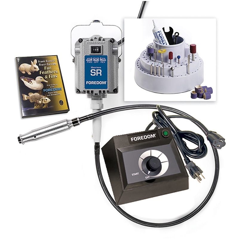 Woodcarving Kit w/ 1/6 hp SR Motor, EM Dial Control Speed Control, H.44T Collet Style Handpiece, & WK53 Accessory Kit, 115v K.5250 – No Motor Hanger