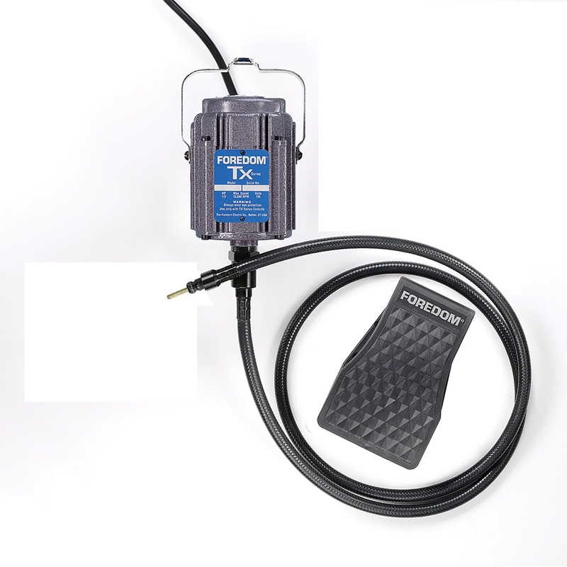 1/3 hp TX Motor with 60 Square Drive Heavy Duty Shaft & Sheath, TXR Plastic Foot Pedal Speed Control, 115v