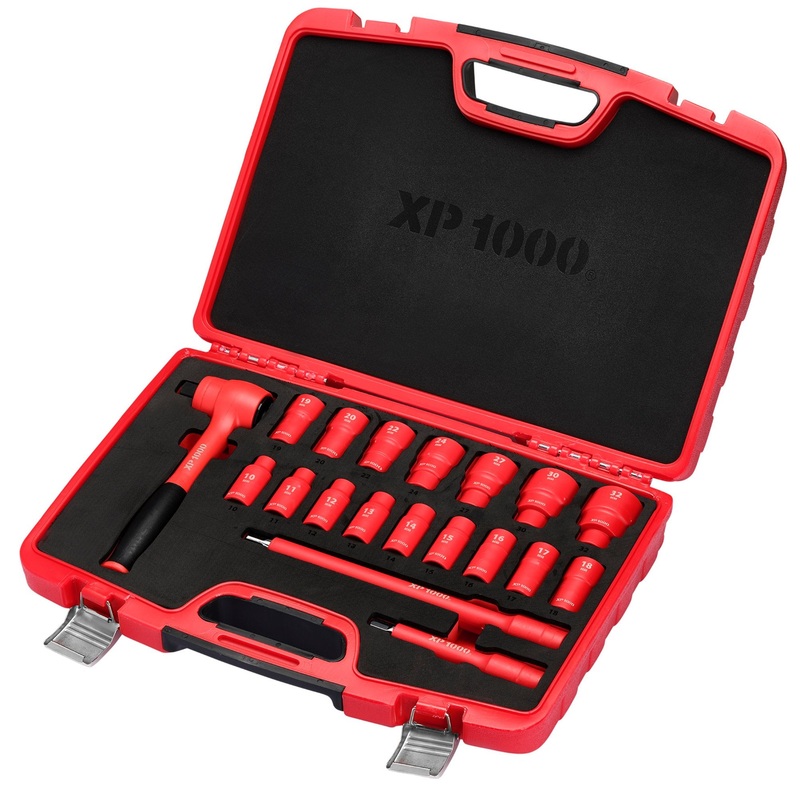 XP1000 VDE Metric Socket Set, 1/2″ Sq. Dr. (19 Piece)