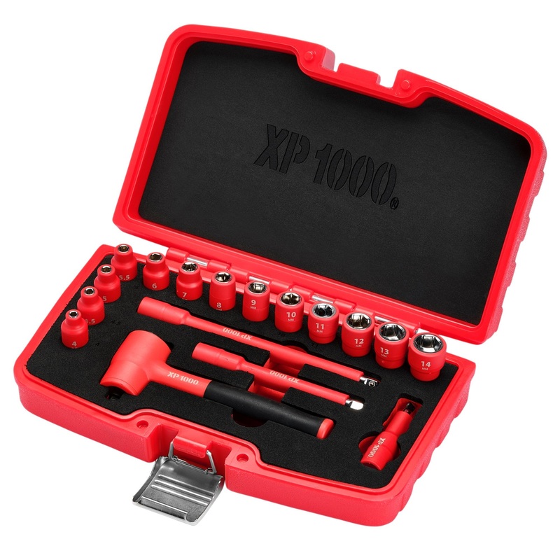 XP1000 VDE Metric Socket Set, 1/4″ Sq. Dr. (17 Piece)