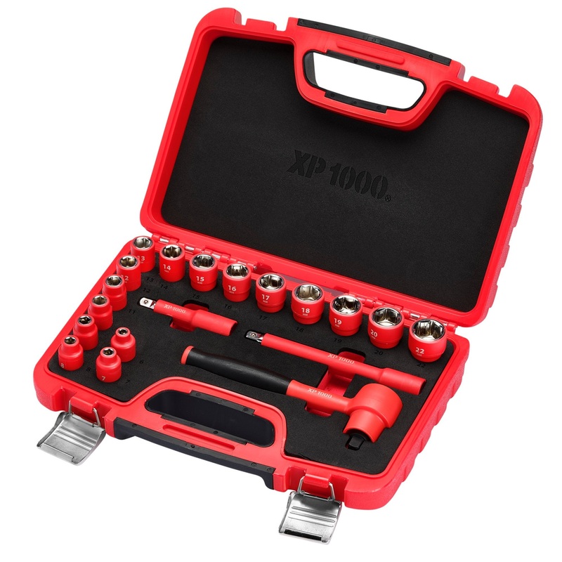 XP1000 VDE Metric Socket Set, 3/8″ Sq. Dr. (19 Piece)
